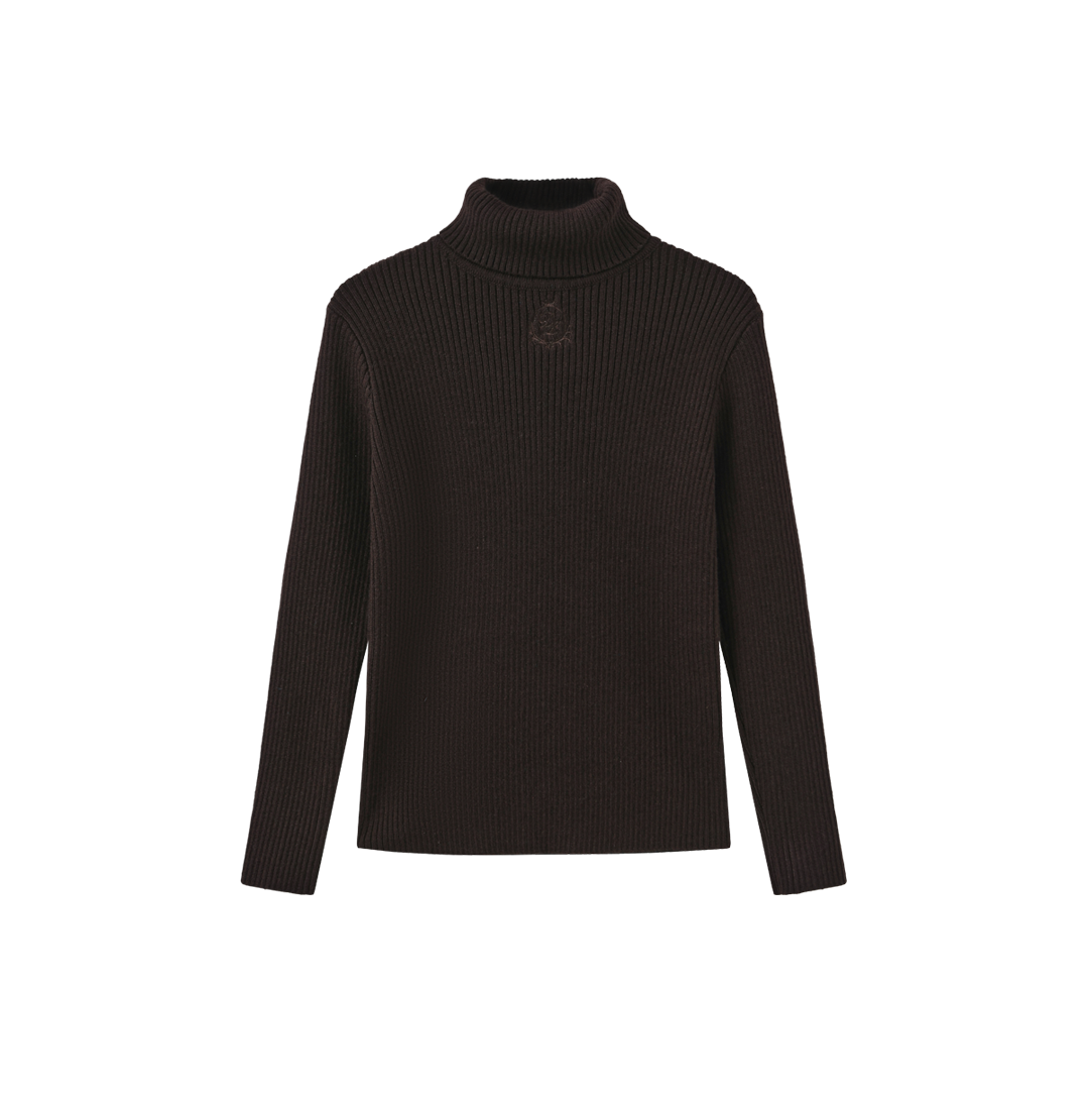 Ribbed Fine Crest Turtlneck