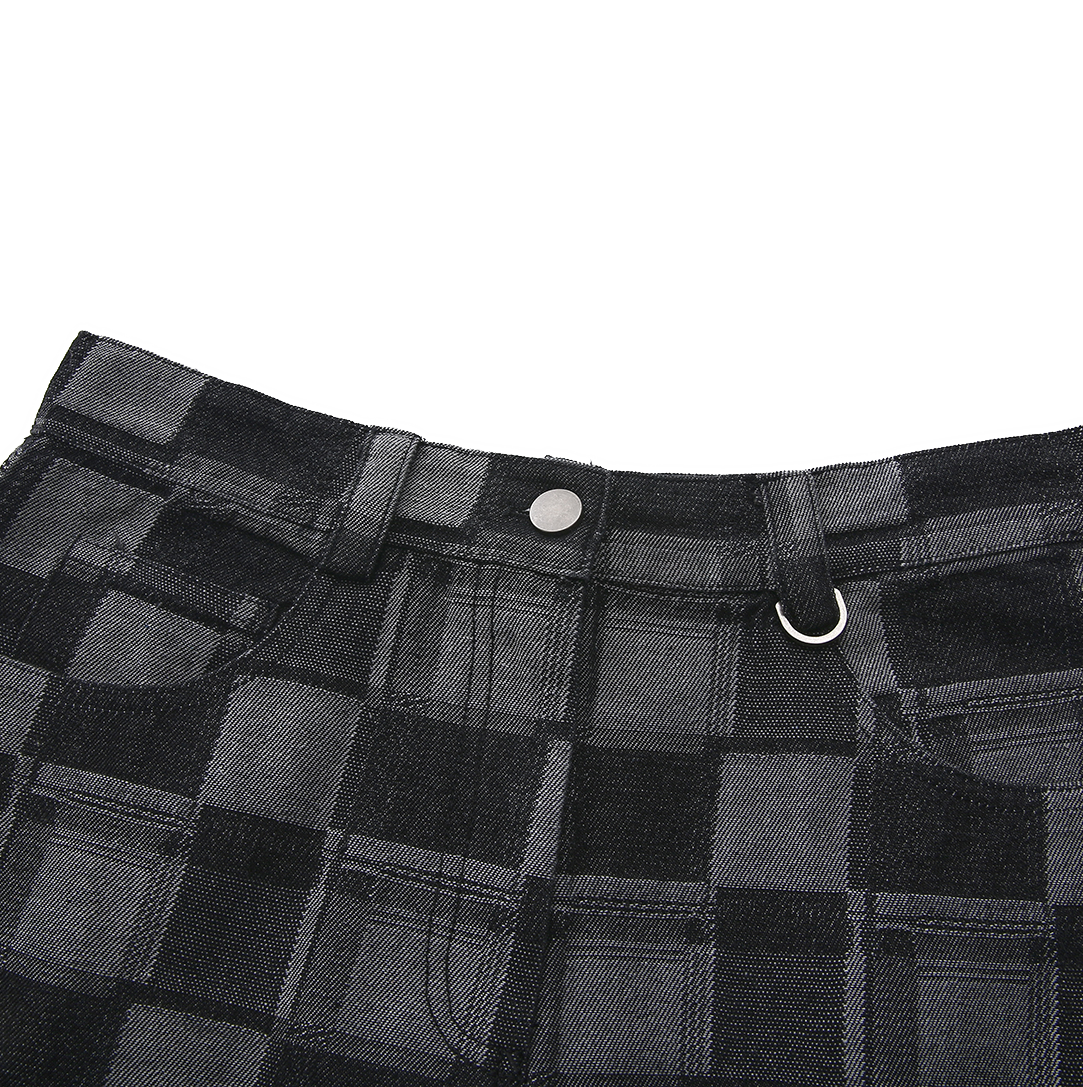 Plaid Fly Straight Skirt