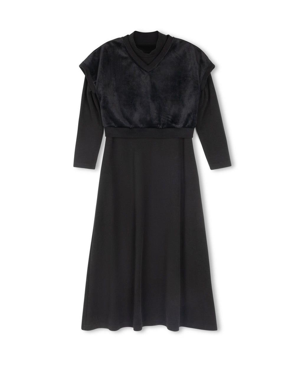 Ribbed Robe With Vest Overlay