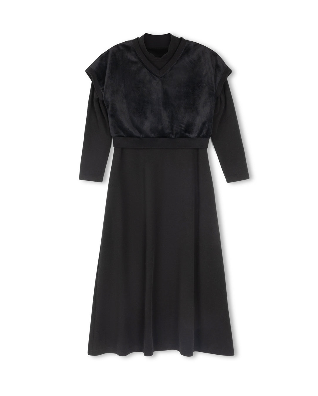 Ribbed Robe With Vest Overlay