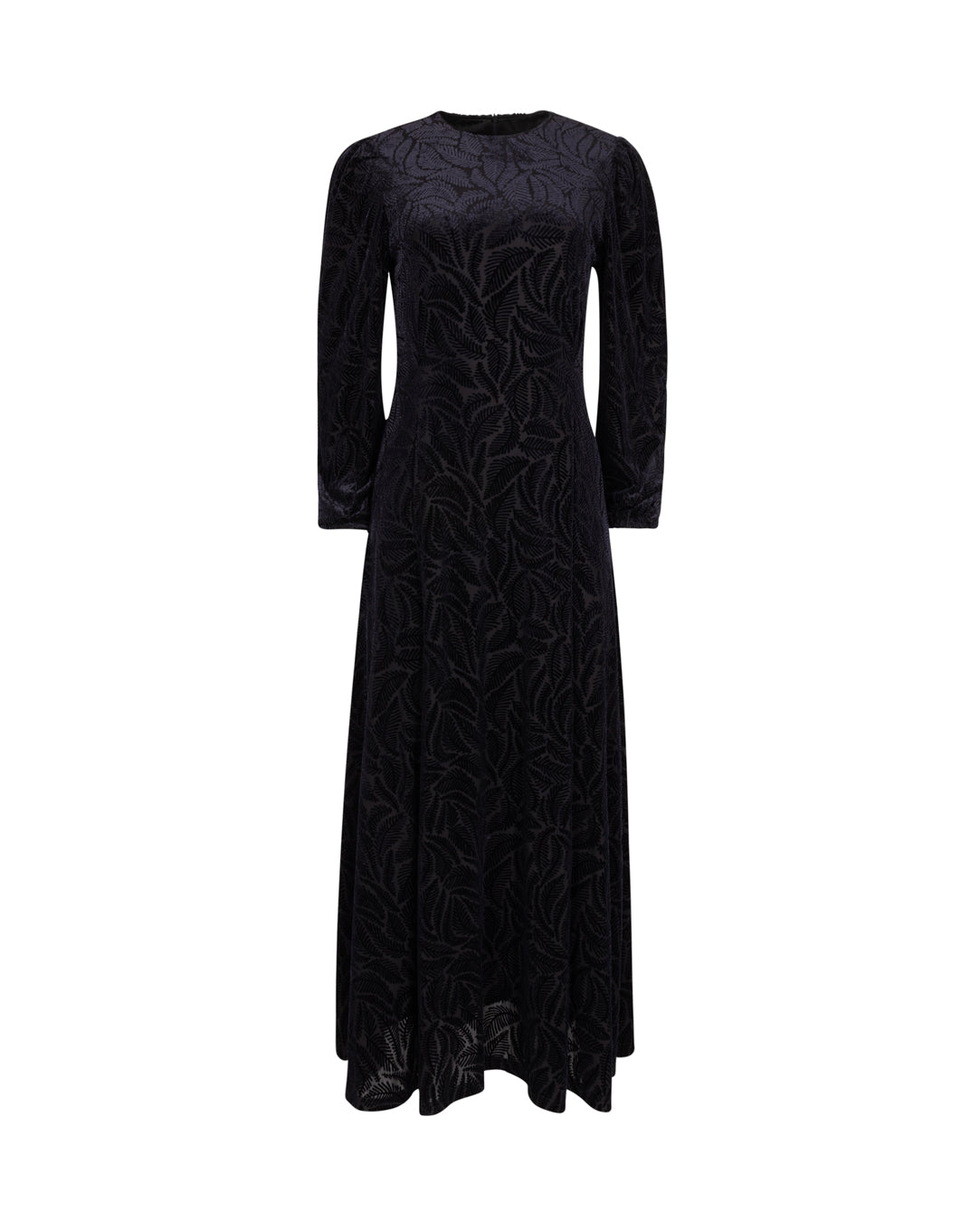 Puff Sleeve Maxi Crew Neck Dress