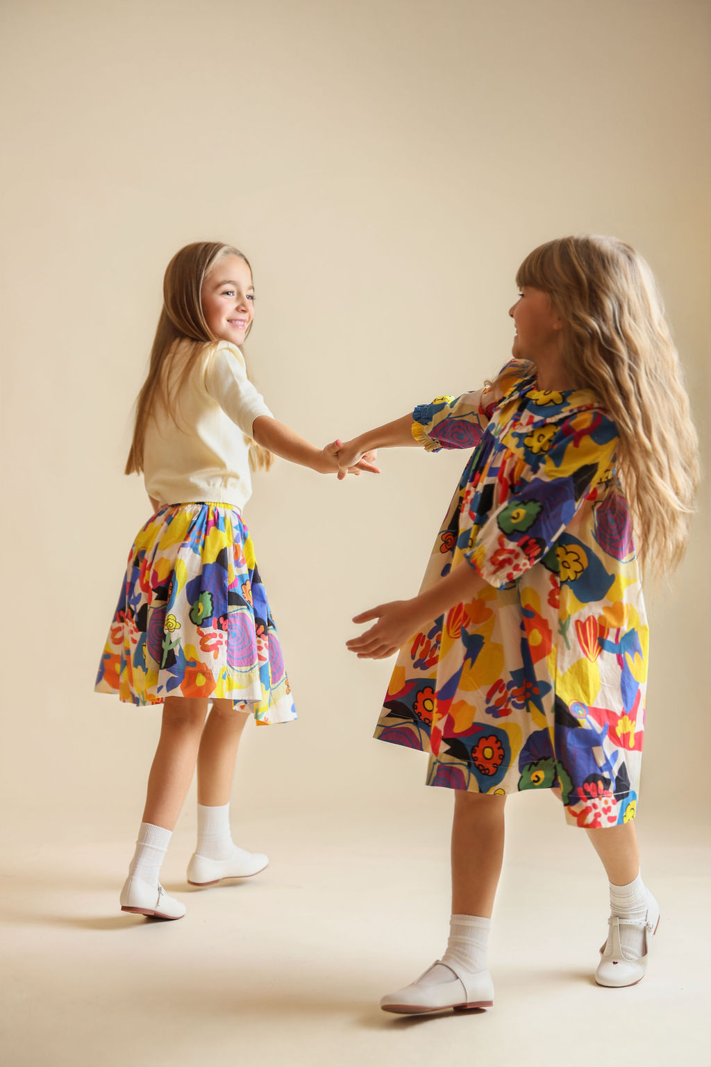 Color Printed Babydoll Dress - Junees