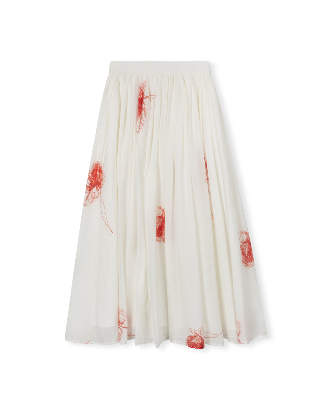 Rose Sketch Accordian Skirt
