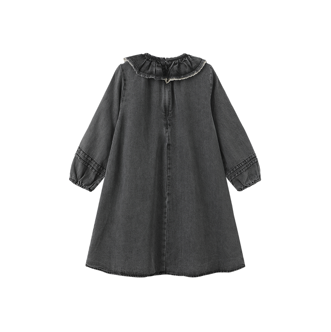 Denim Ruffle Collar Dress