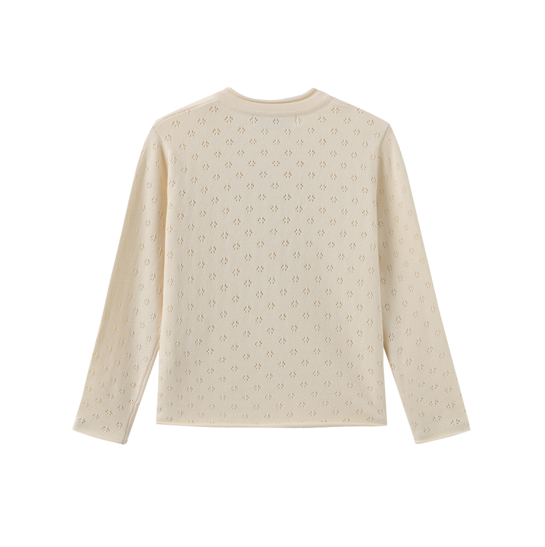 Pointelle  Button Cardigan