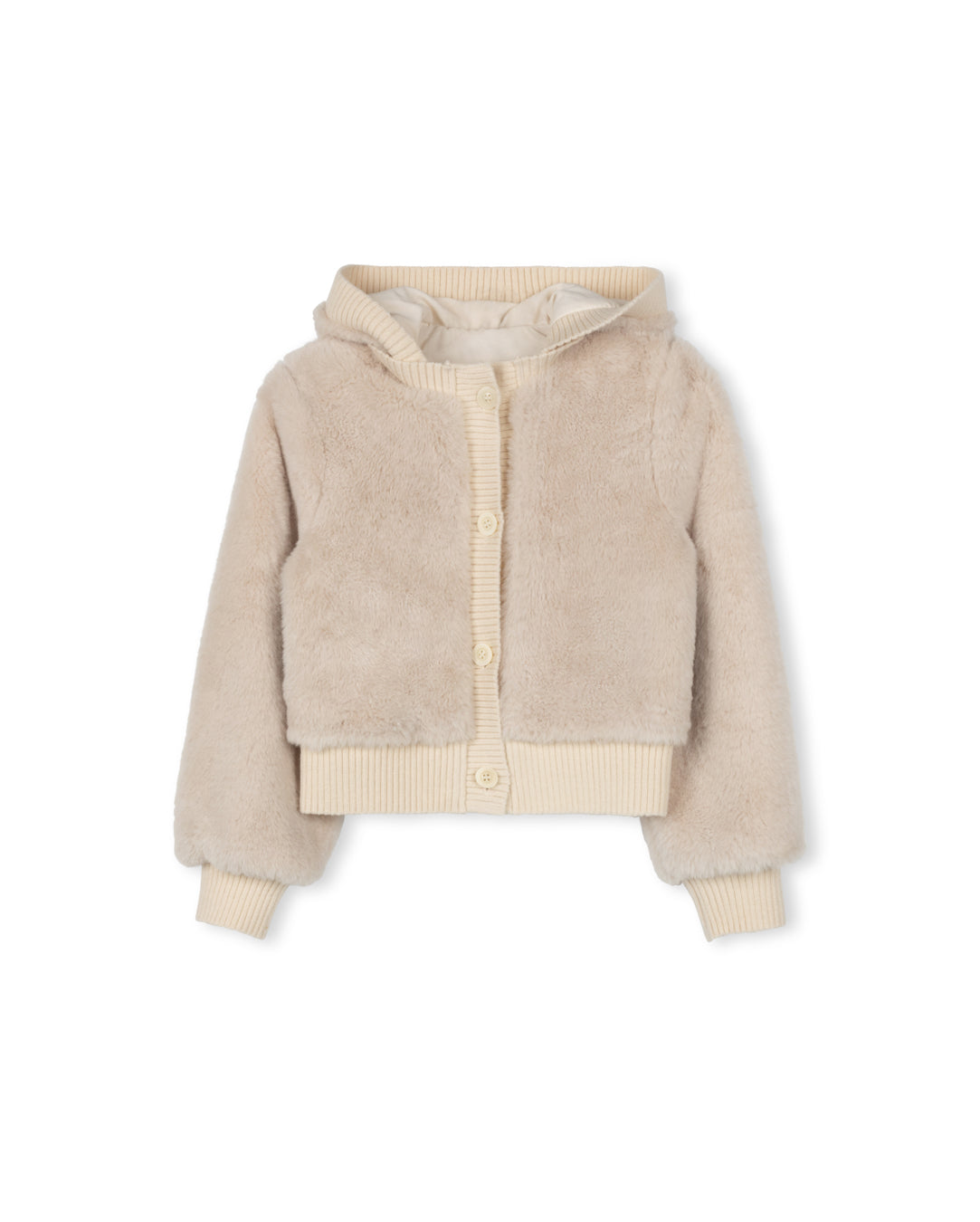 Fuzzy Ribbed Cuffing Coat