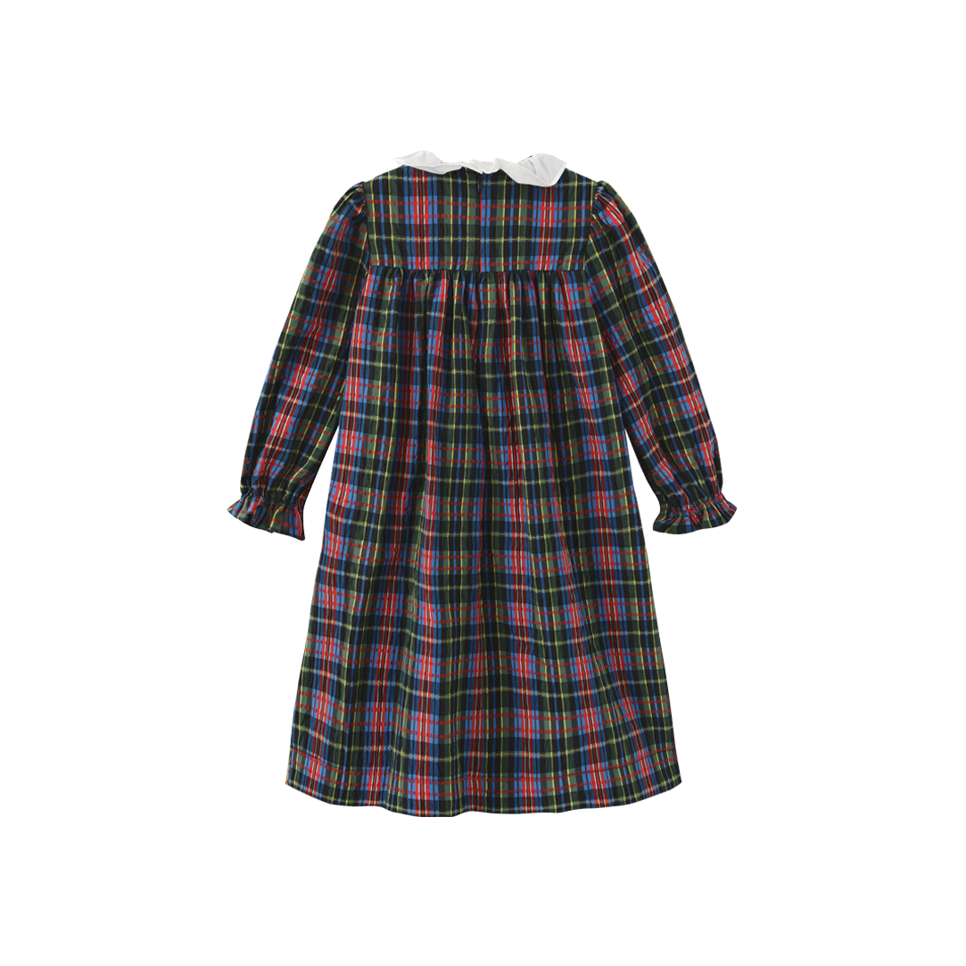 Plaid Bumpy Smocked Dress
