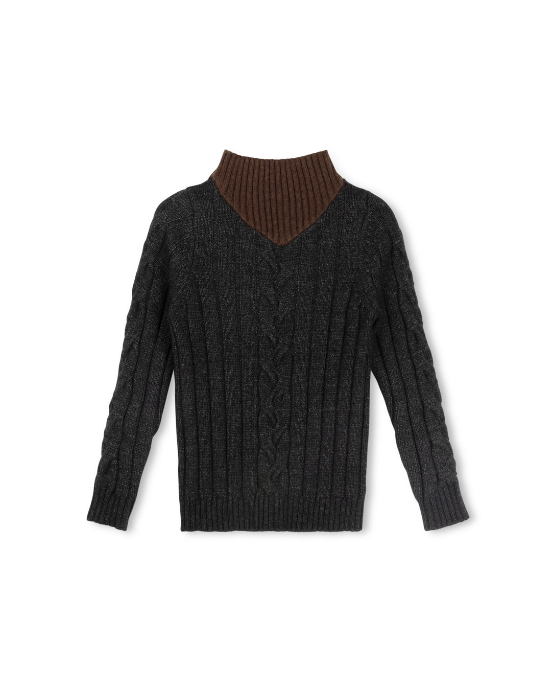 Thick Center Cable Knit Sweater C-23074
