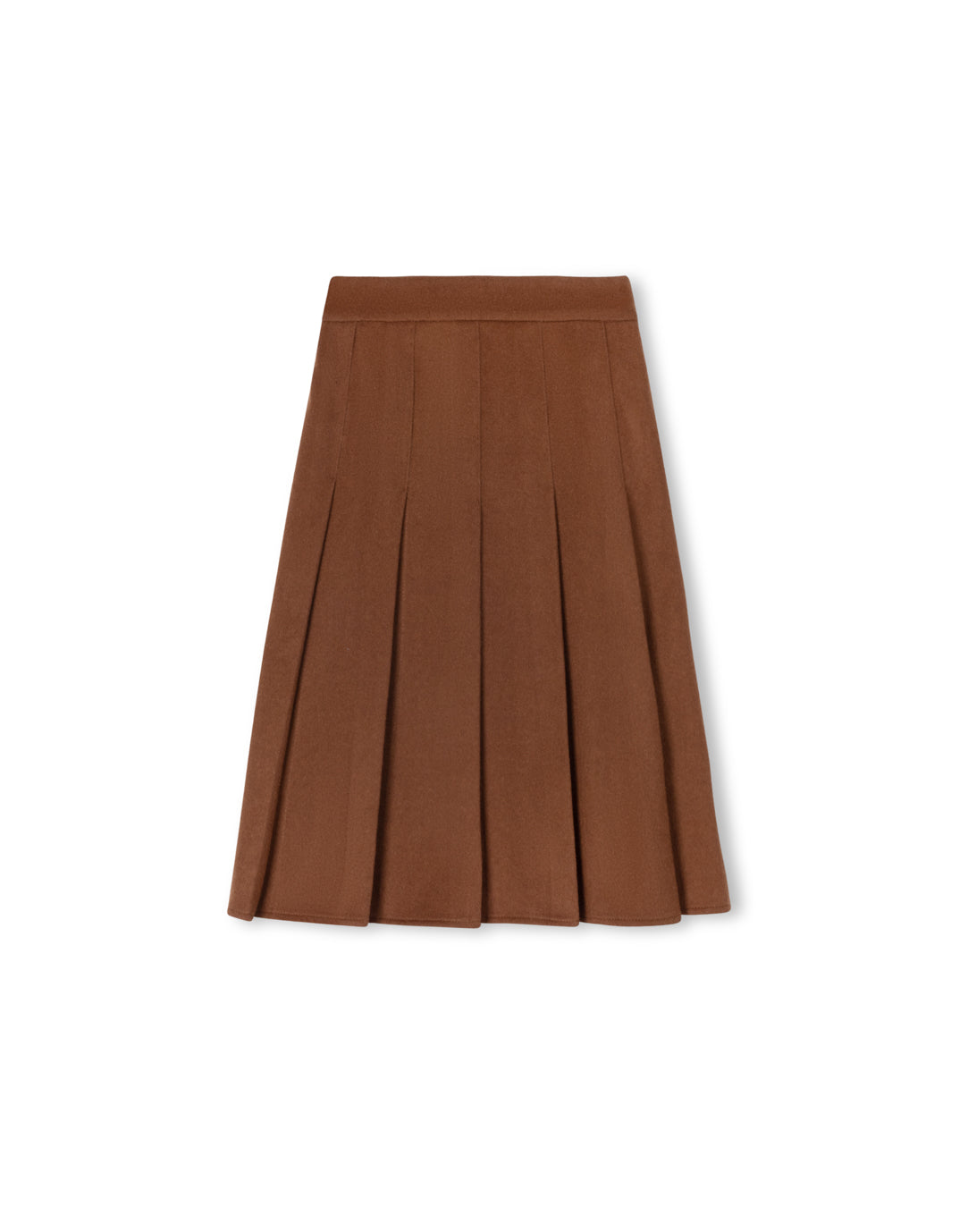 Pleated Wool Knee Skirt
