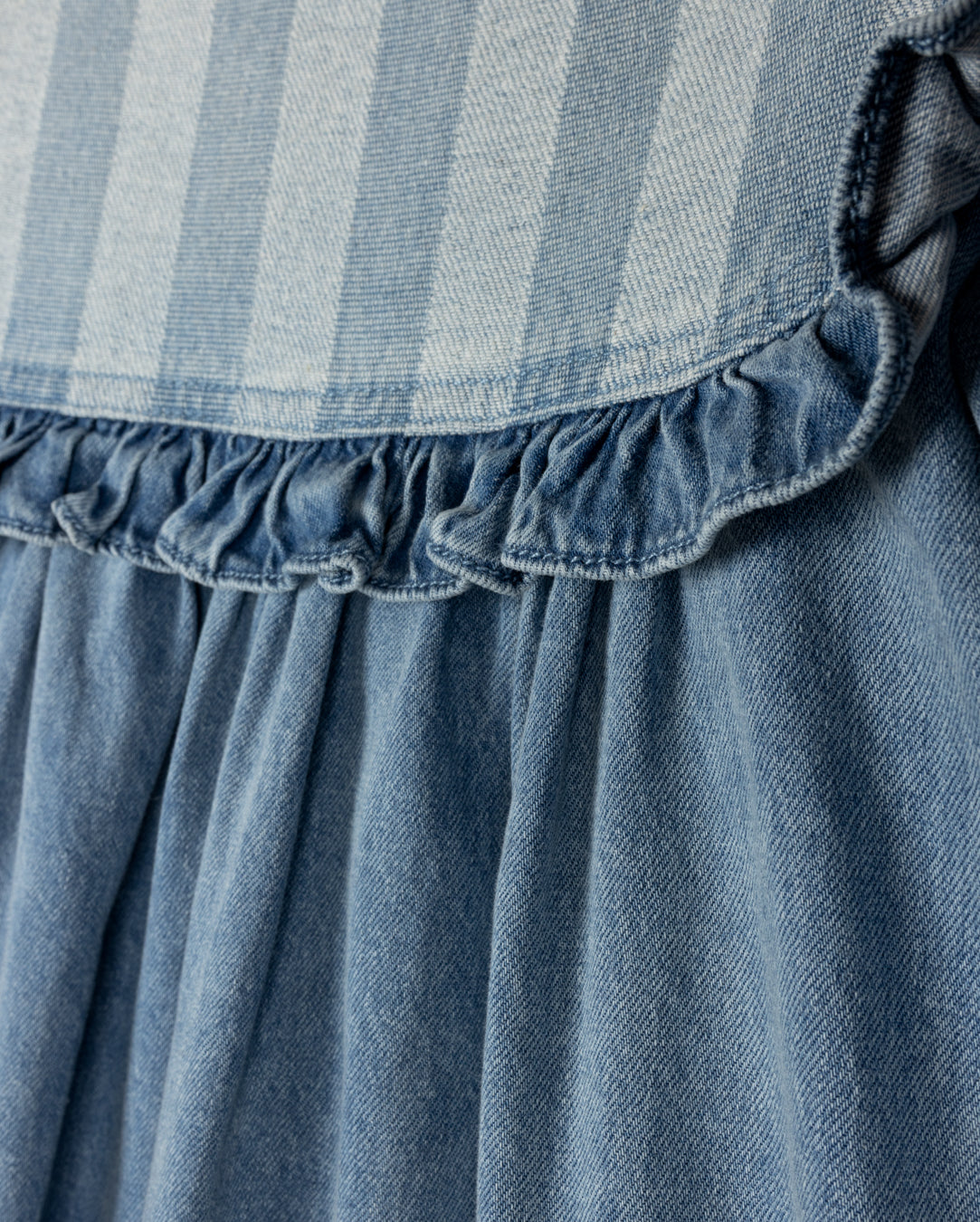 Zora Wide Striped Denim Bib Dress