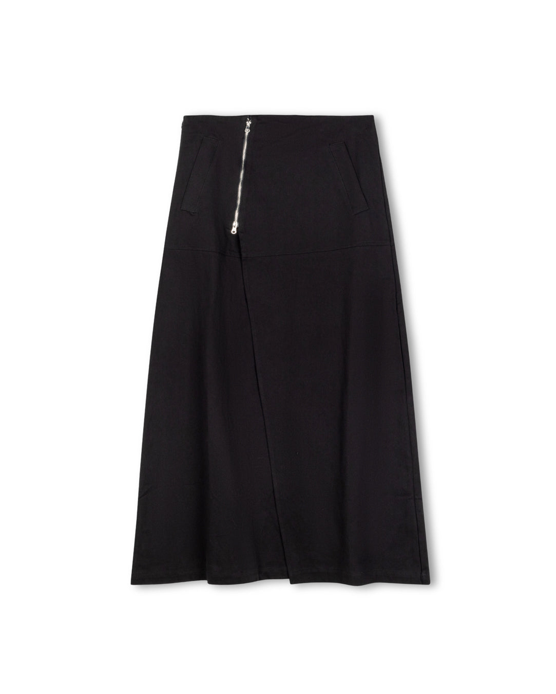 Denim Zipper Maxi Skirt - Junees