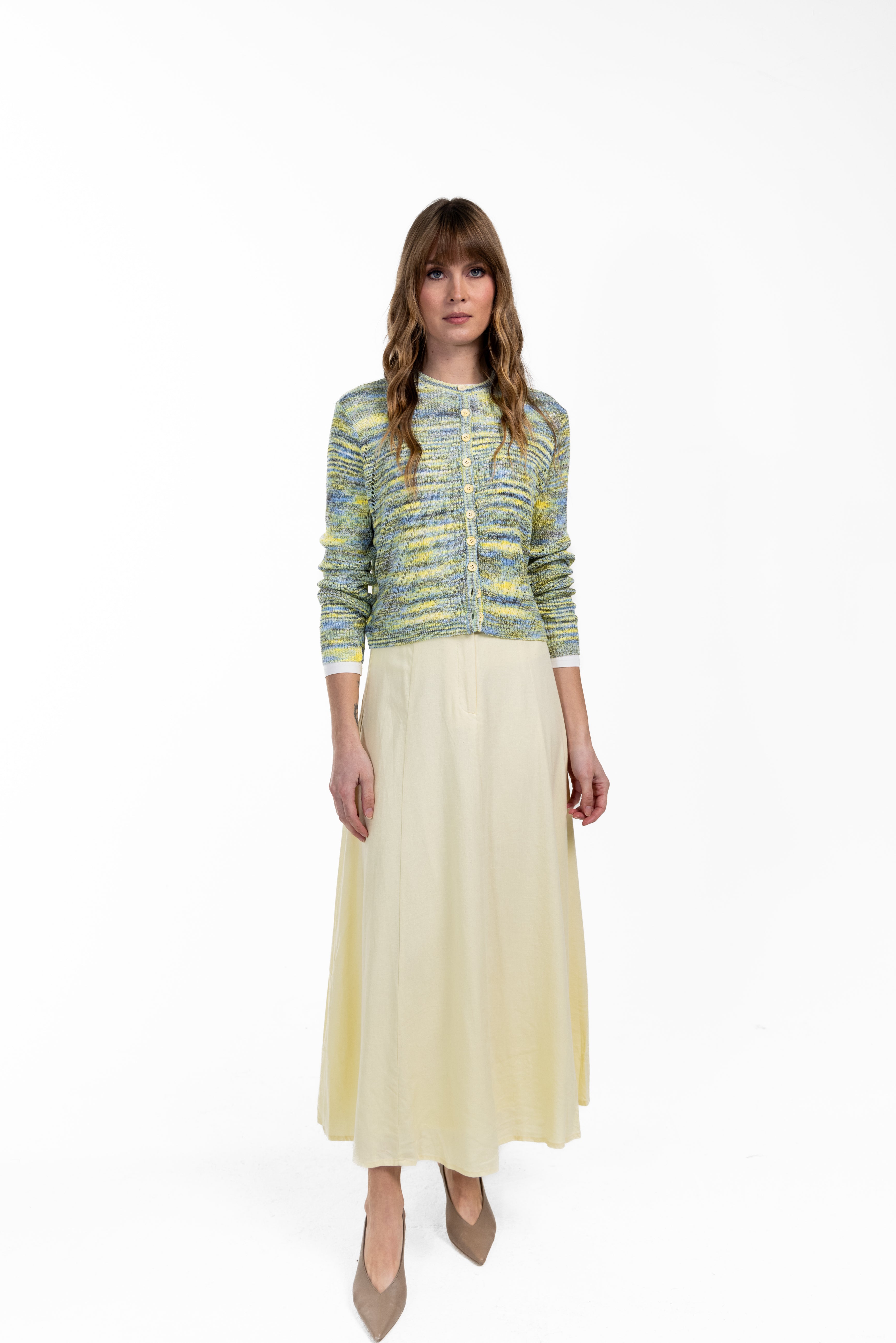 Knit Multi Color Cardigan W-17482