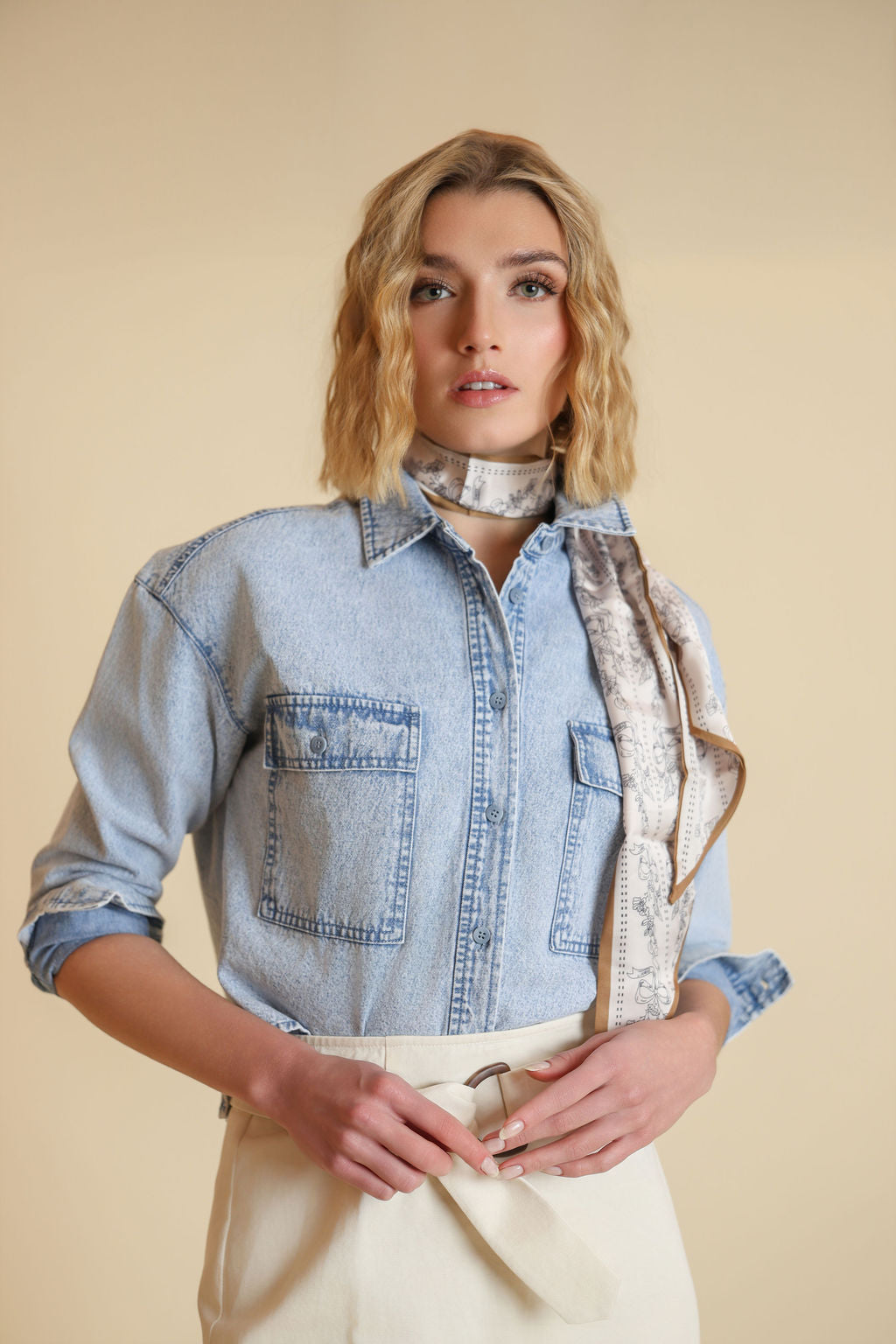 Large Pockets Denim Shirt - Junees