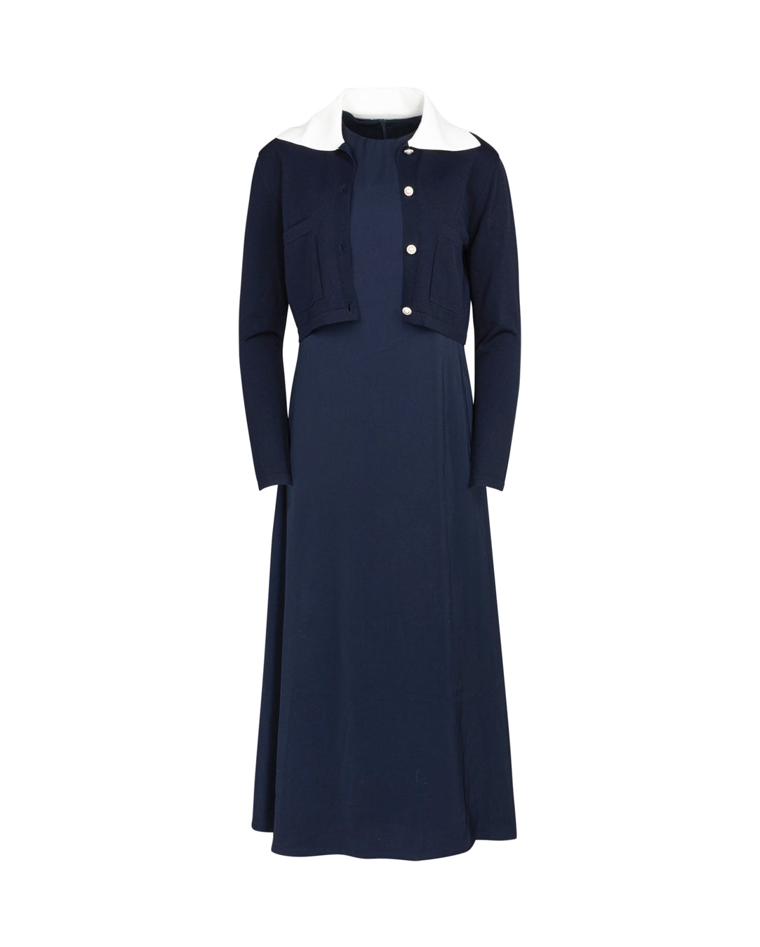 Cropped Detailed Knit Dress