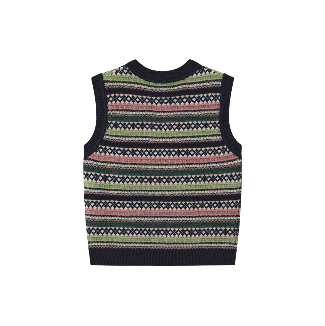 Fairaisle Pattern Knit Vest