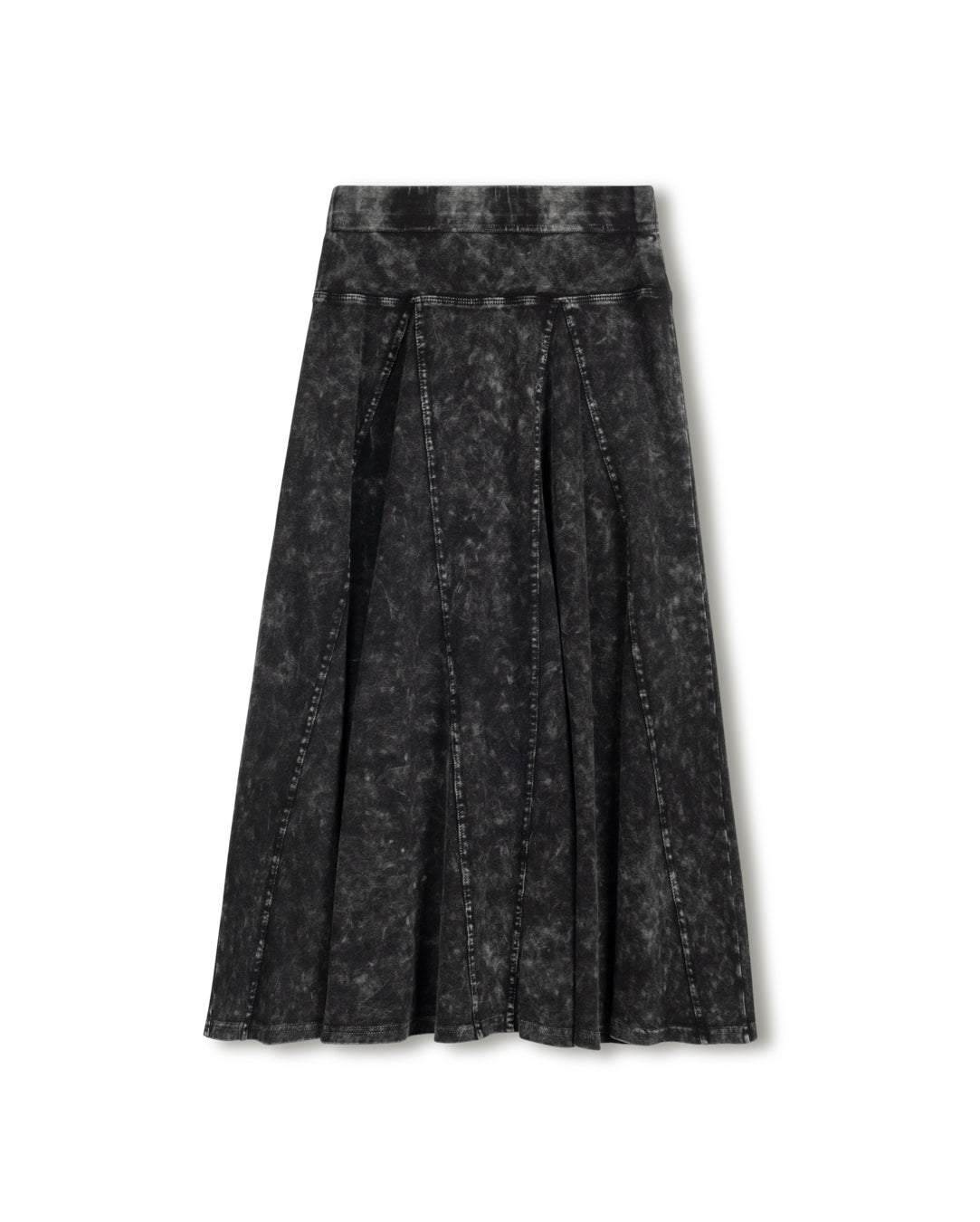 Mineral Wash Open Panel Midi Skirt