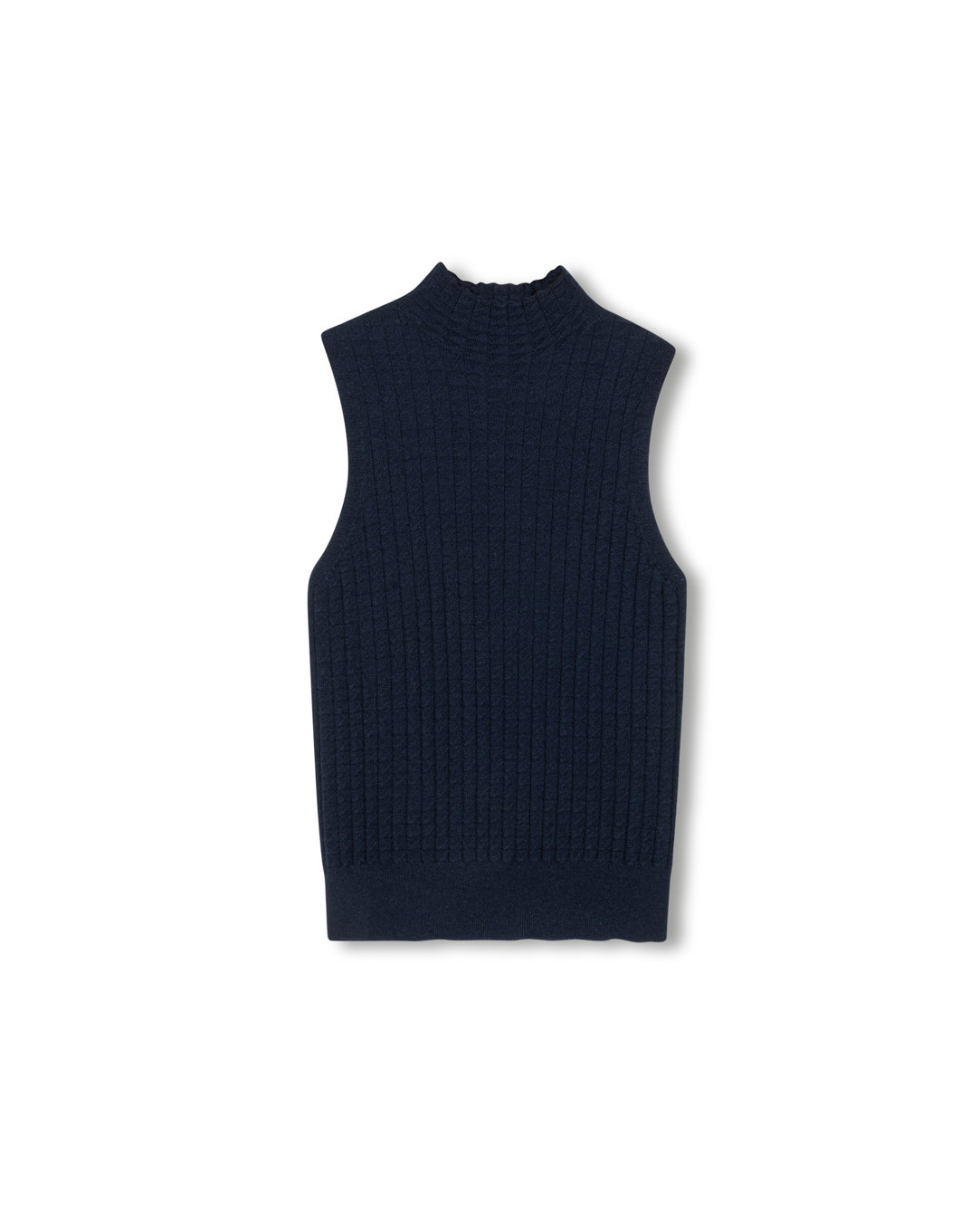 Delray Textured Knit Sleevless Mock Neck