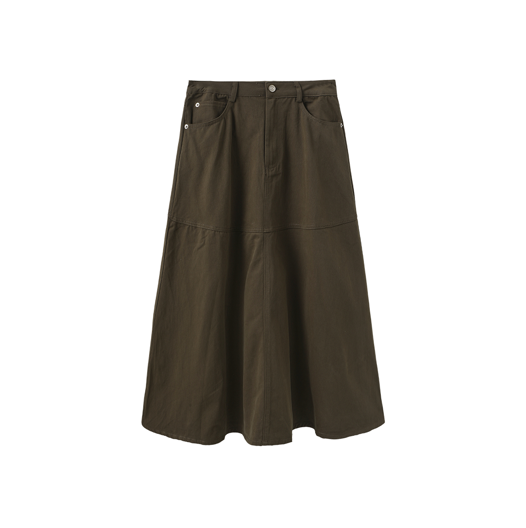 Denim Seam Detailed Pocket Skirt