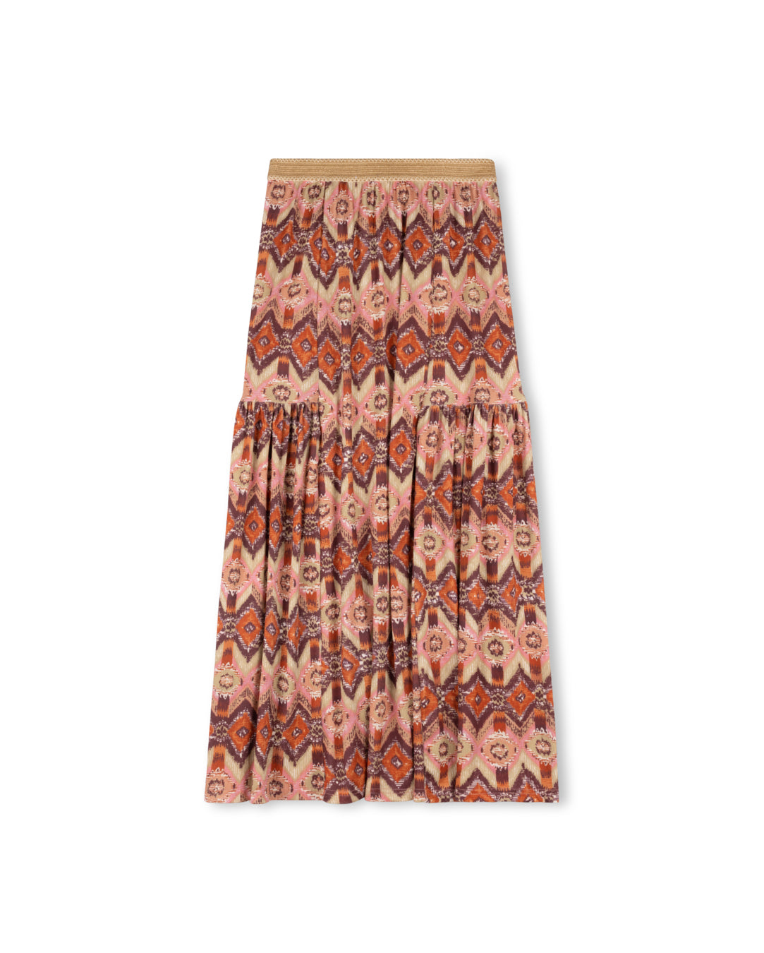 Elastic Waist Printed Jersey Skirt W-17483