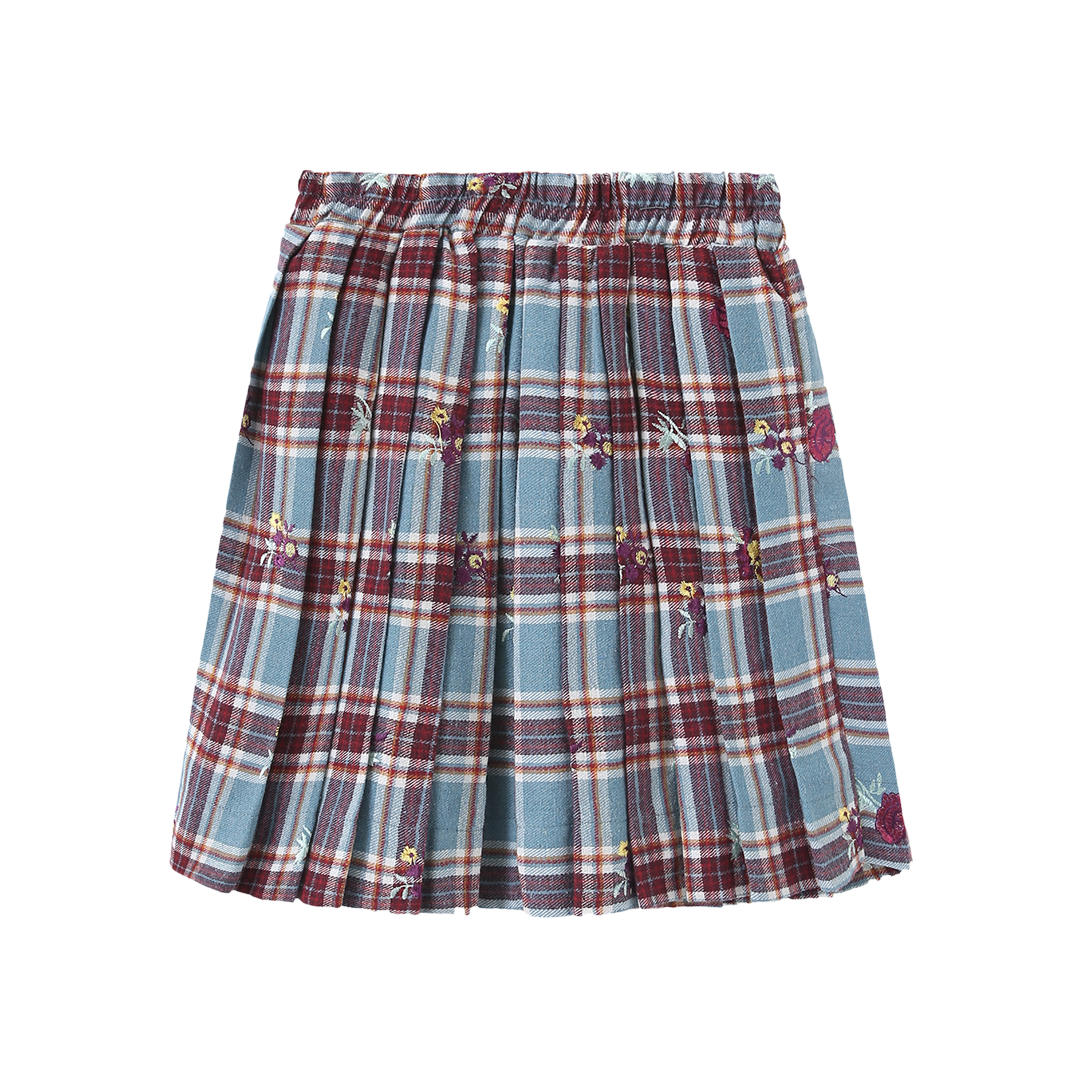Jerry Plaid Floral Skirt