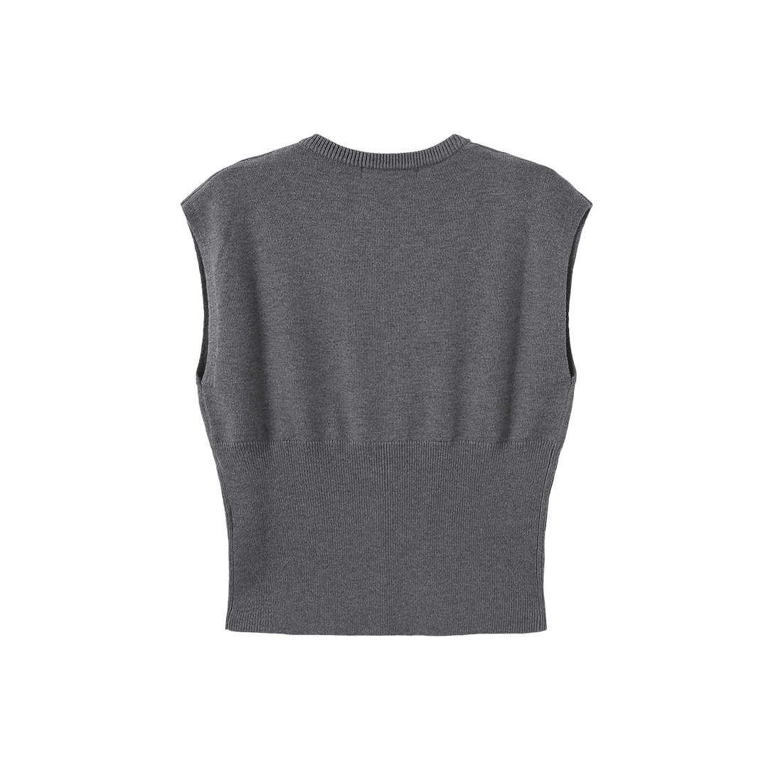 High Ribbed Knit Vest