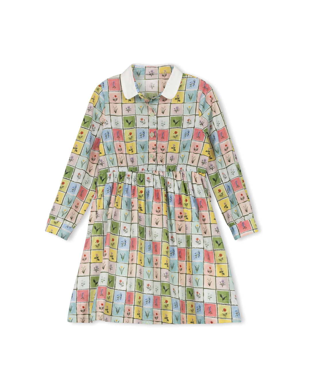 Floral Square Printed Shirt Dress