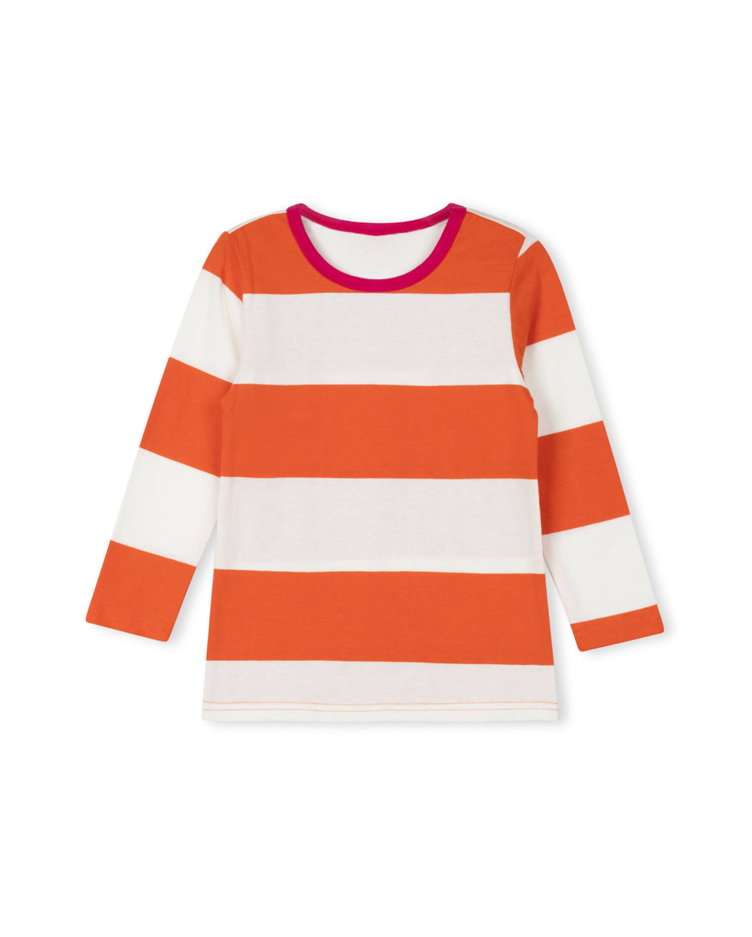 Wide Striped Neck Trim T-shirt