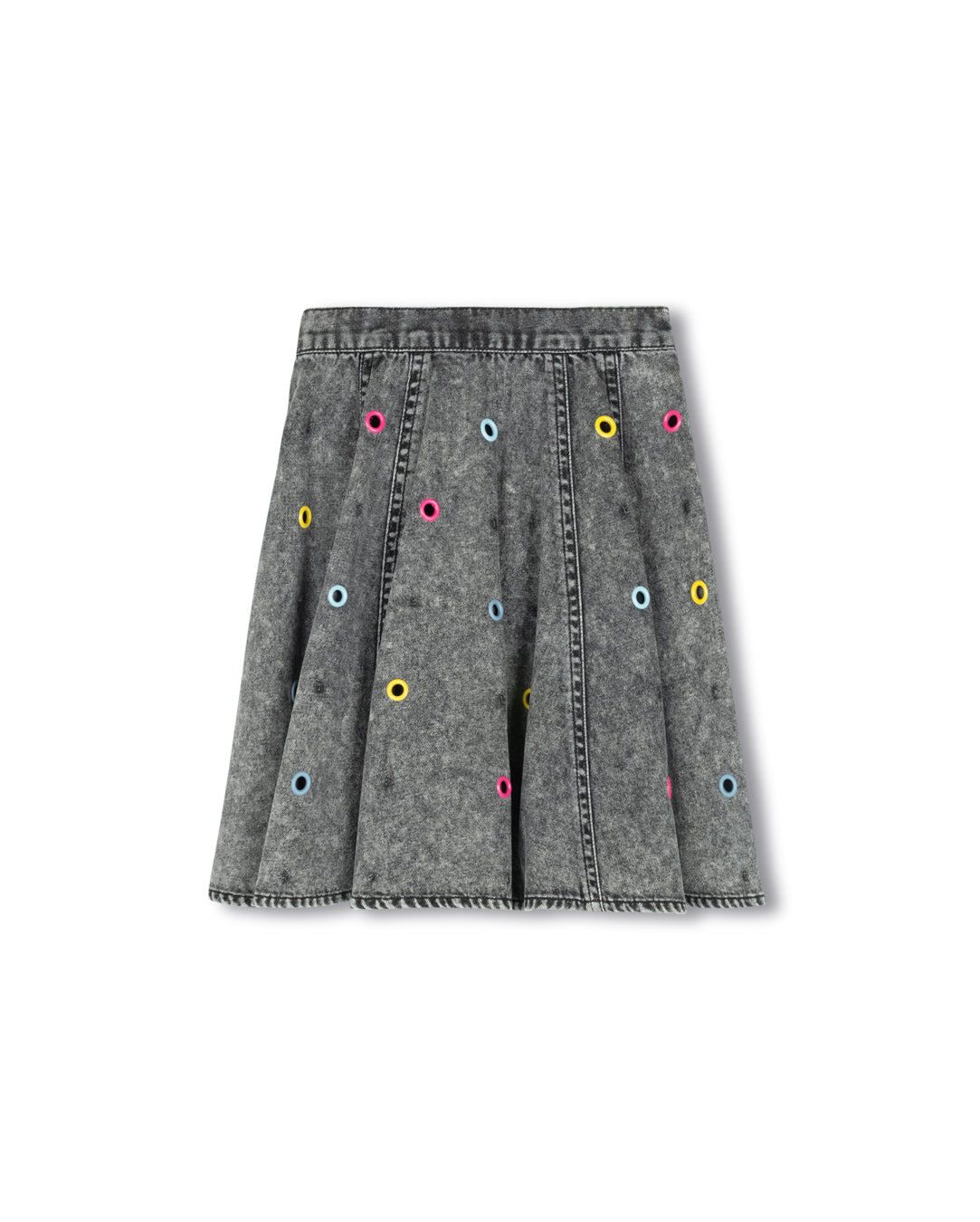 Grommets Denim Flair Skirt C-19078