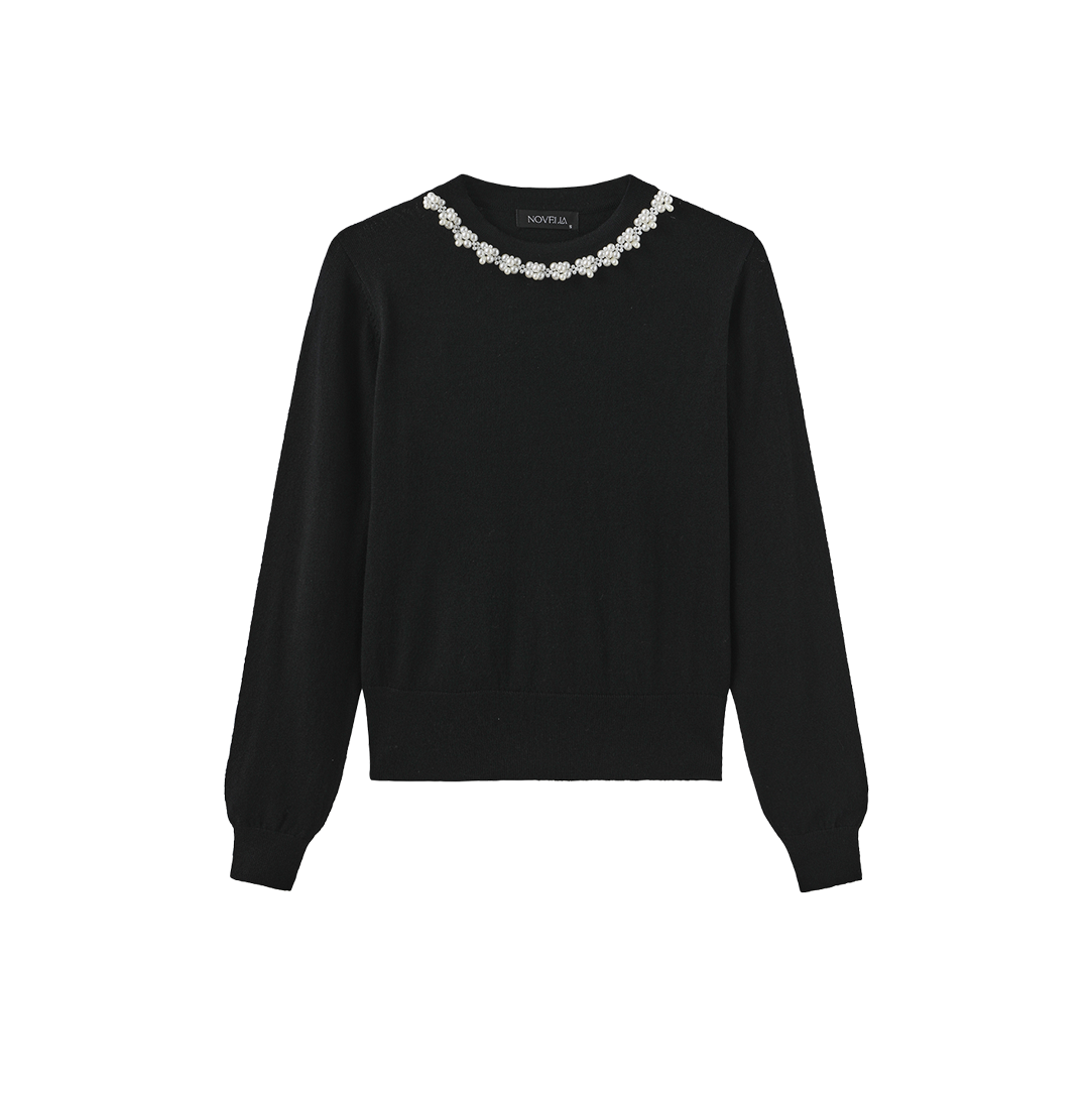 Pearl Knit Crew Neck Sweater
