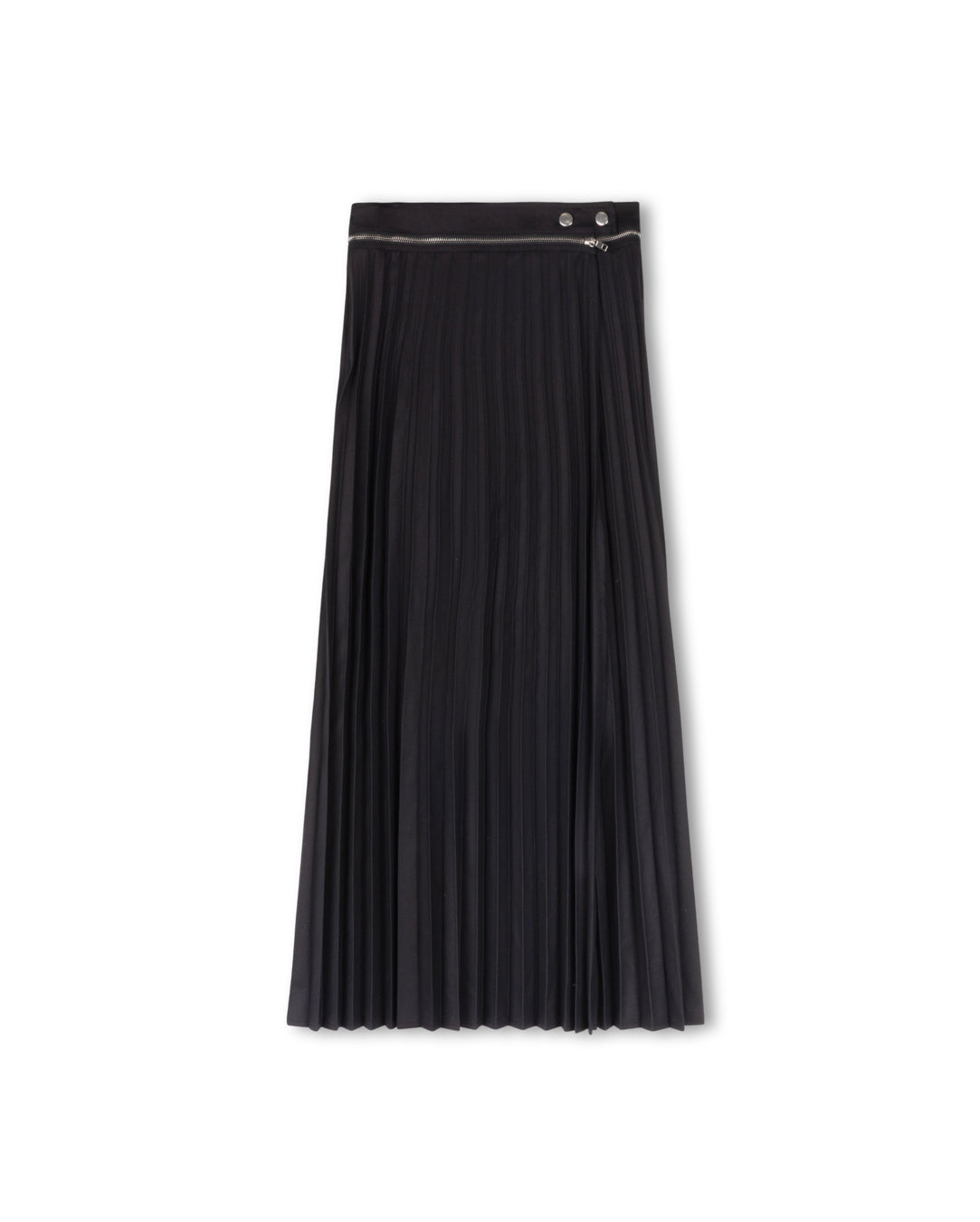 Stretch Wool Pleated Skirt