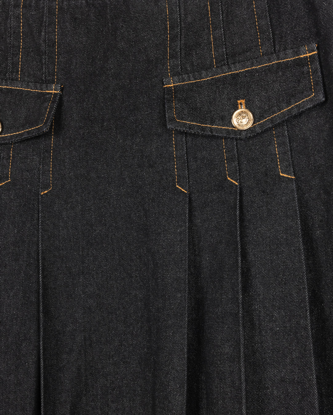 Center Pleat Pocket Denim Skirt - Junees