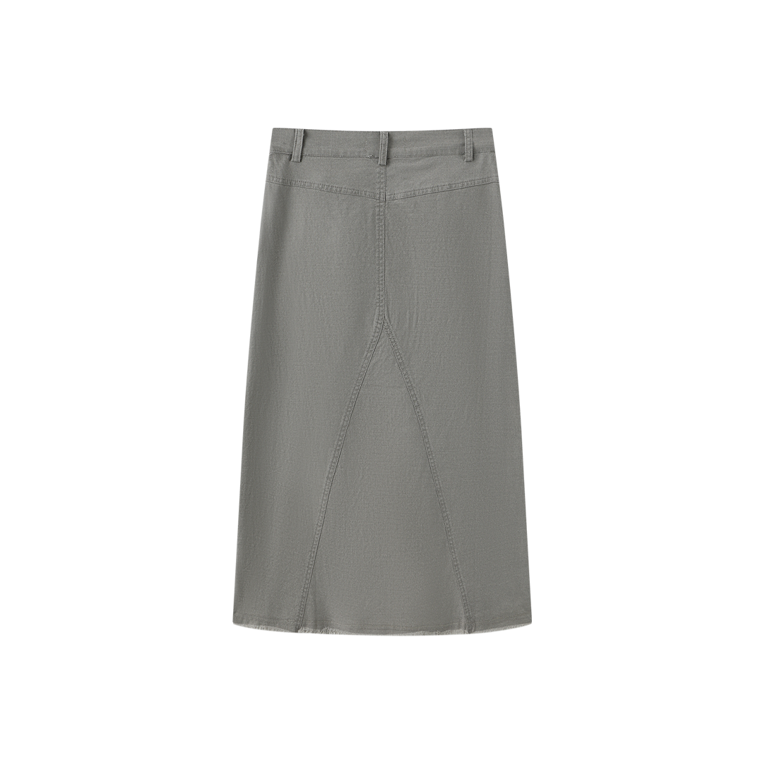 Diagonal Colored Denim Skirt