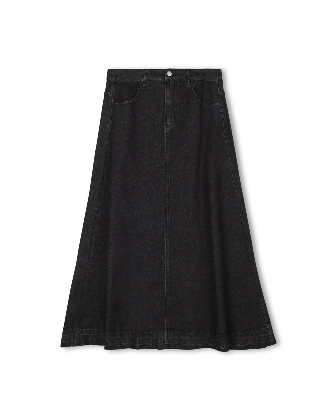 Denim Rolled Hem Skirt