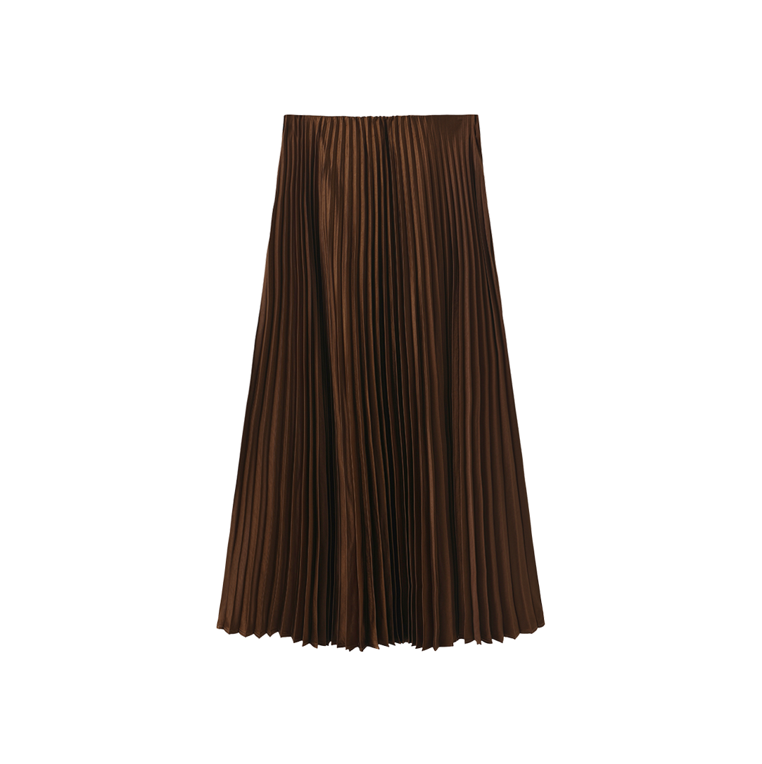 Silk Pleated Elastic Waist Skirt