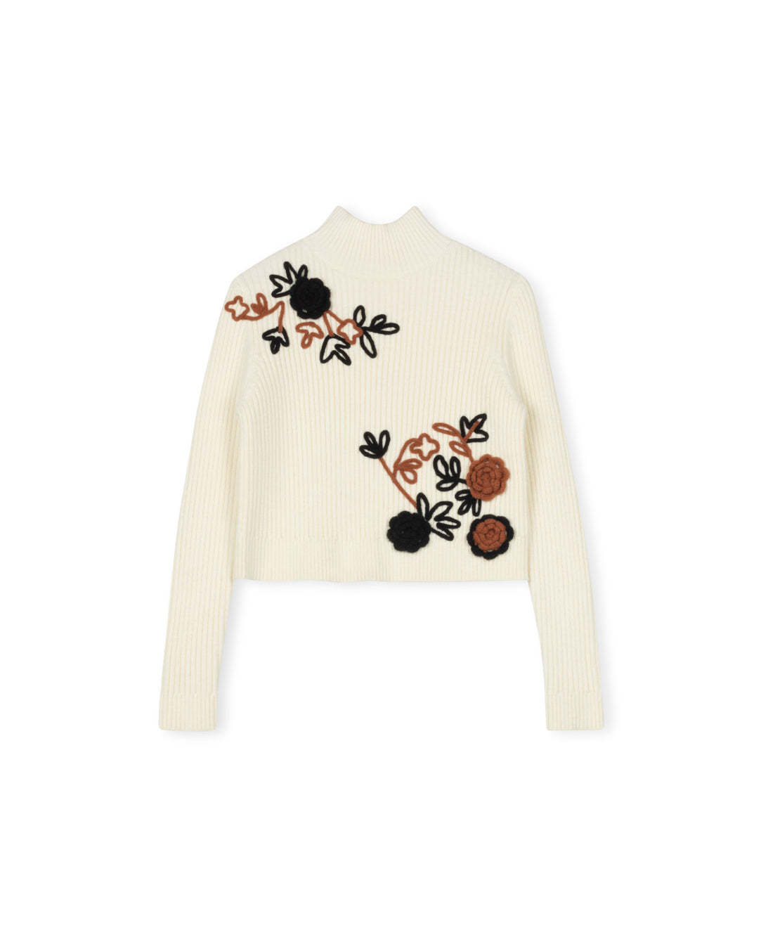 Embroidered Turtleneck Sweater W-22468