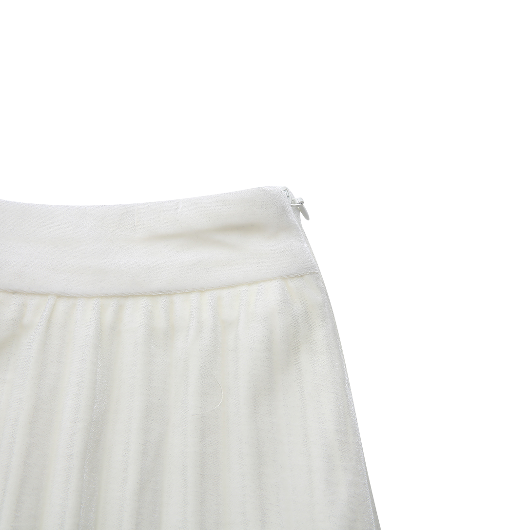 Velvet Pleated Skirt