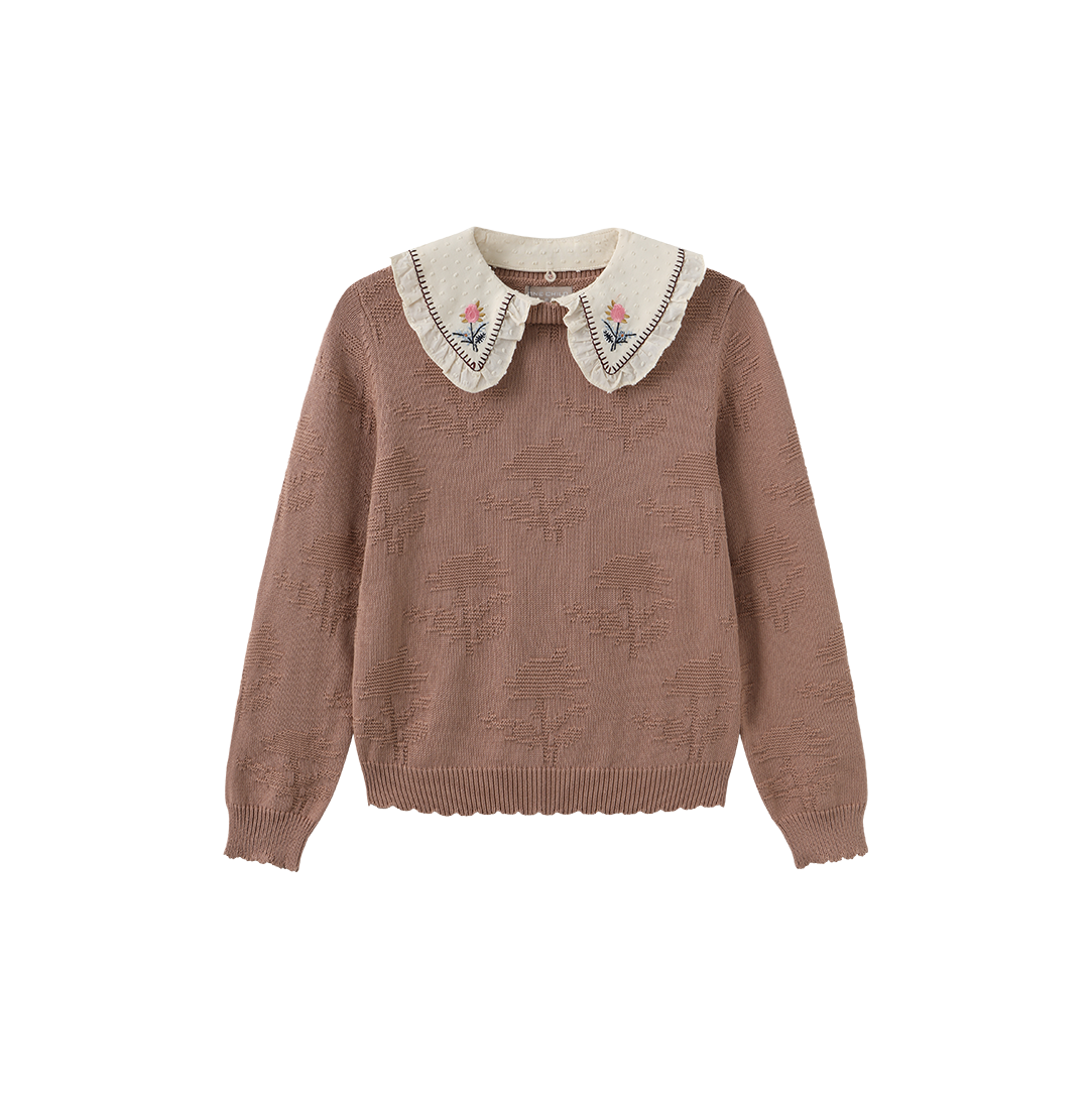 Alko Pointelle Collared Sweater