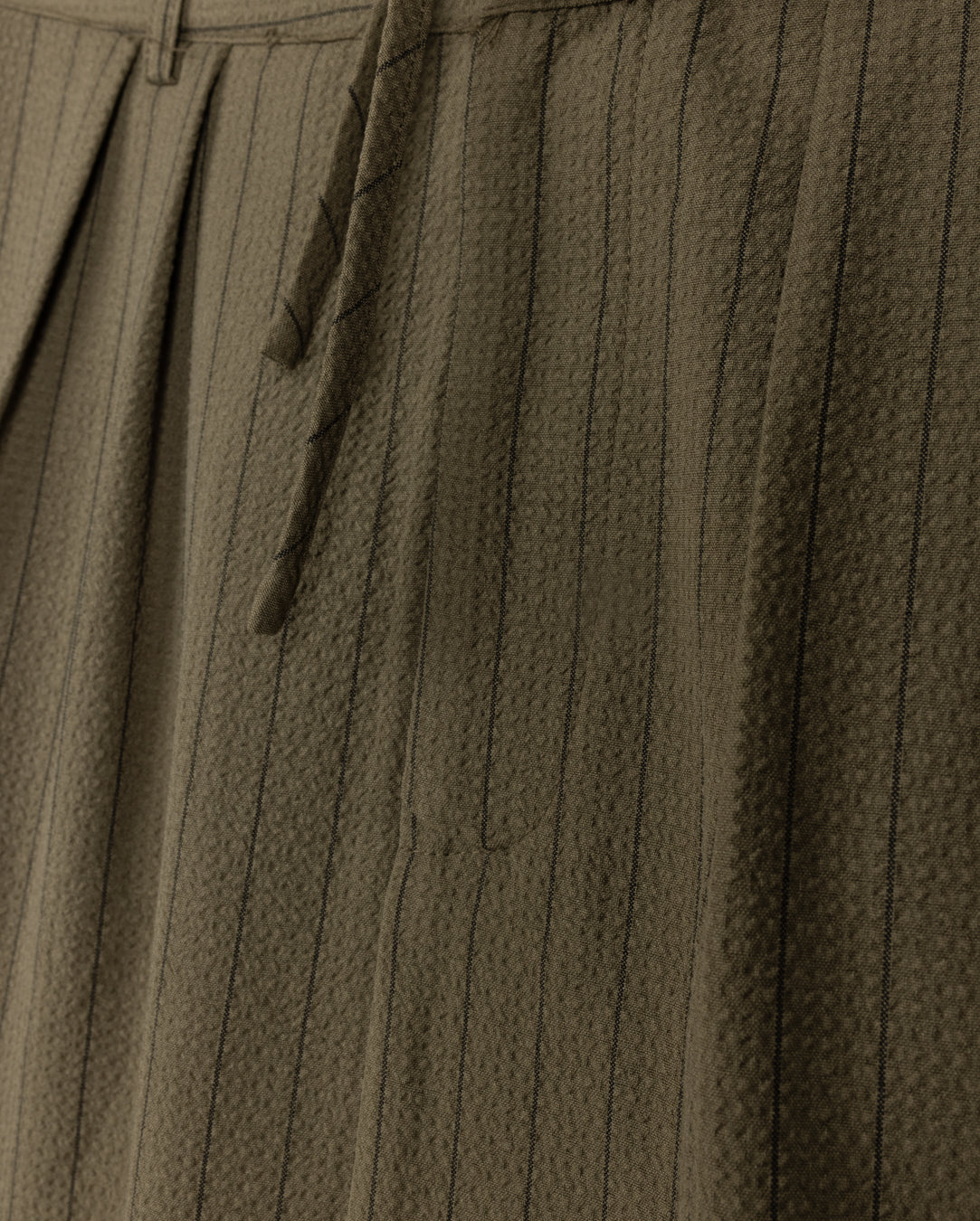 Striped Draw String Midi Skirt