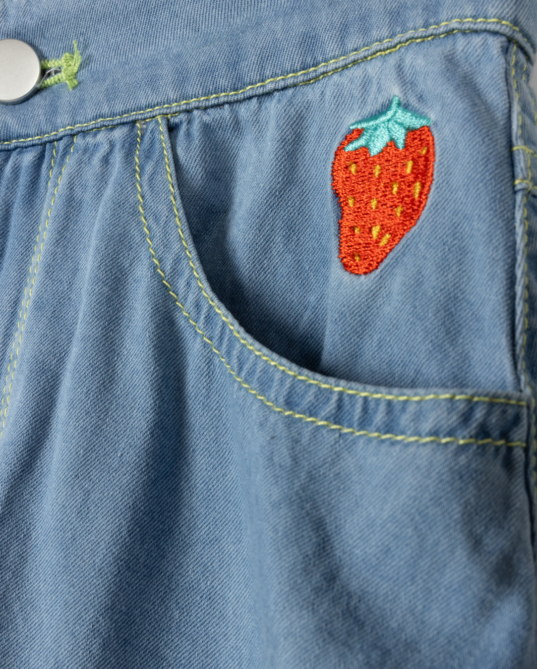 Tate Strawberry Denim Skirt