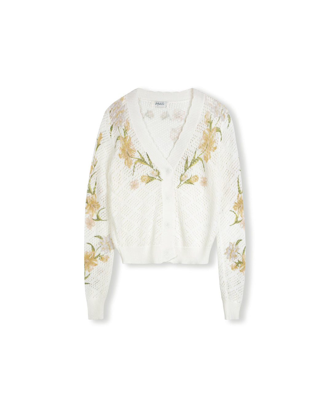 Pointelle Knit Scallop Cardigan - Junees