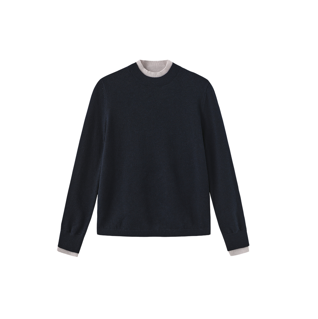 Layered Knit Crewneck