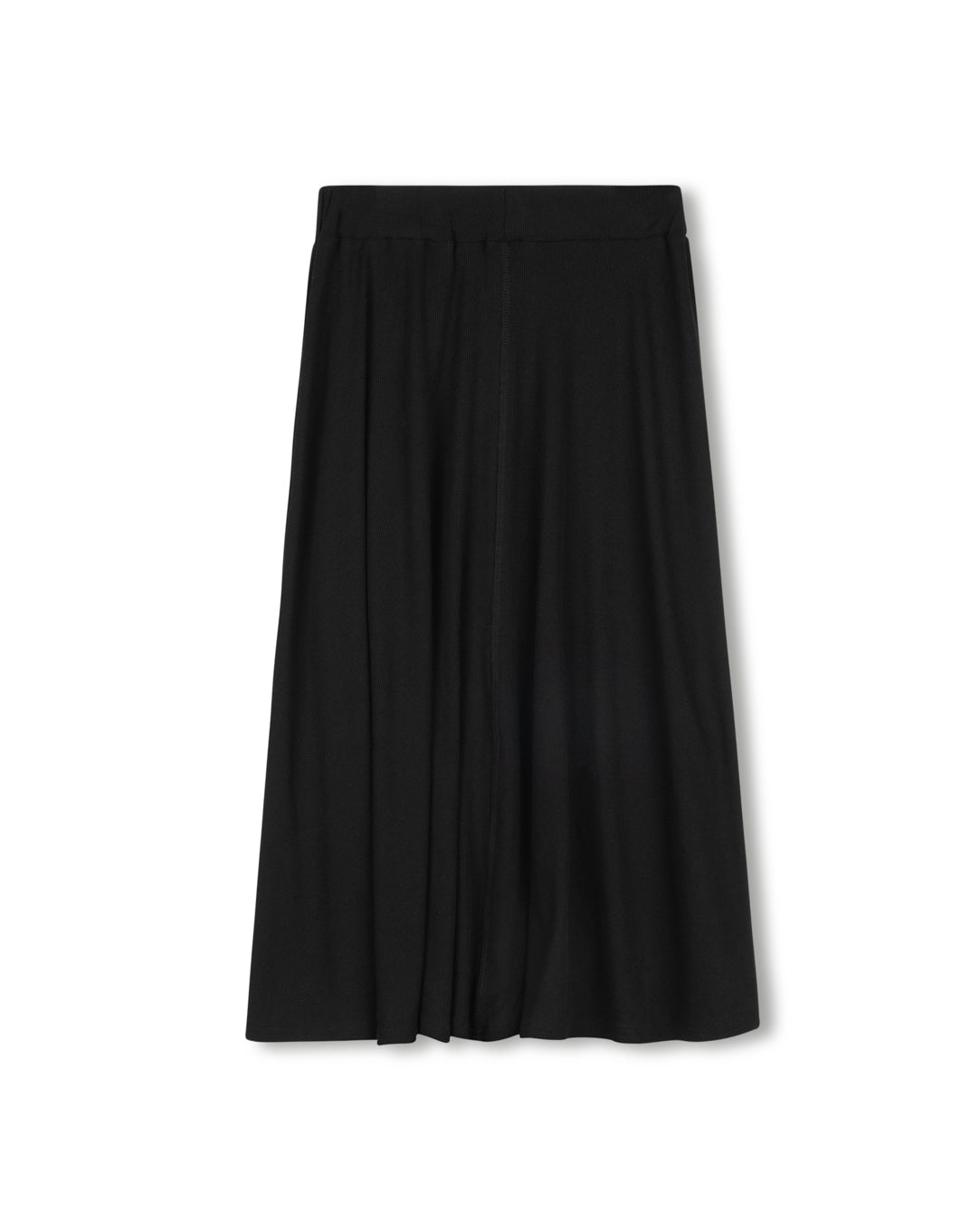 Black Ribbed Aline Maxi Skirt