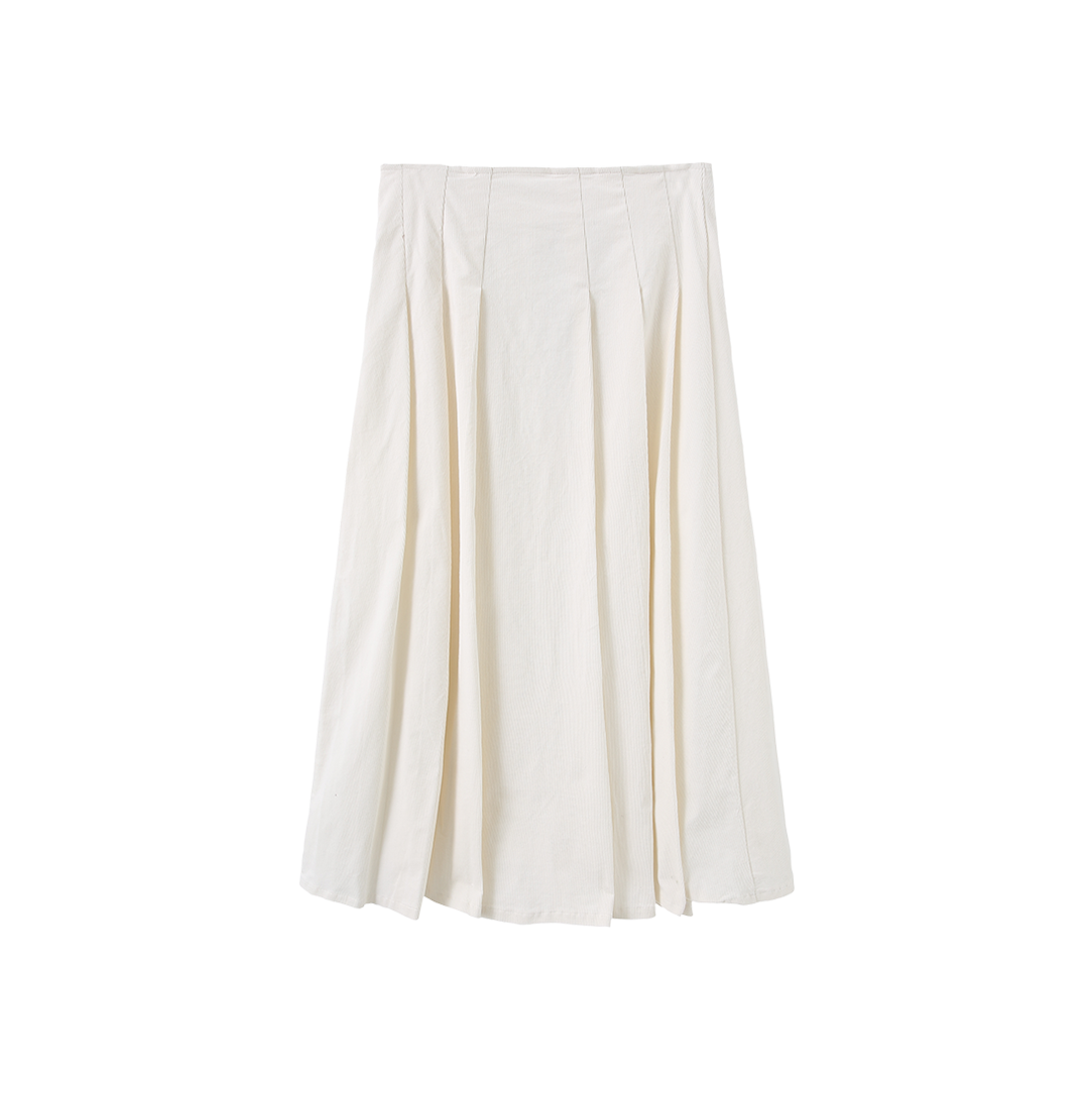 Corduroy Combo Pleated Skirt