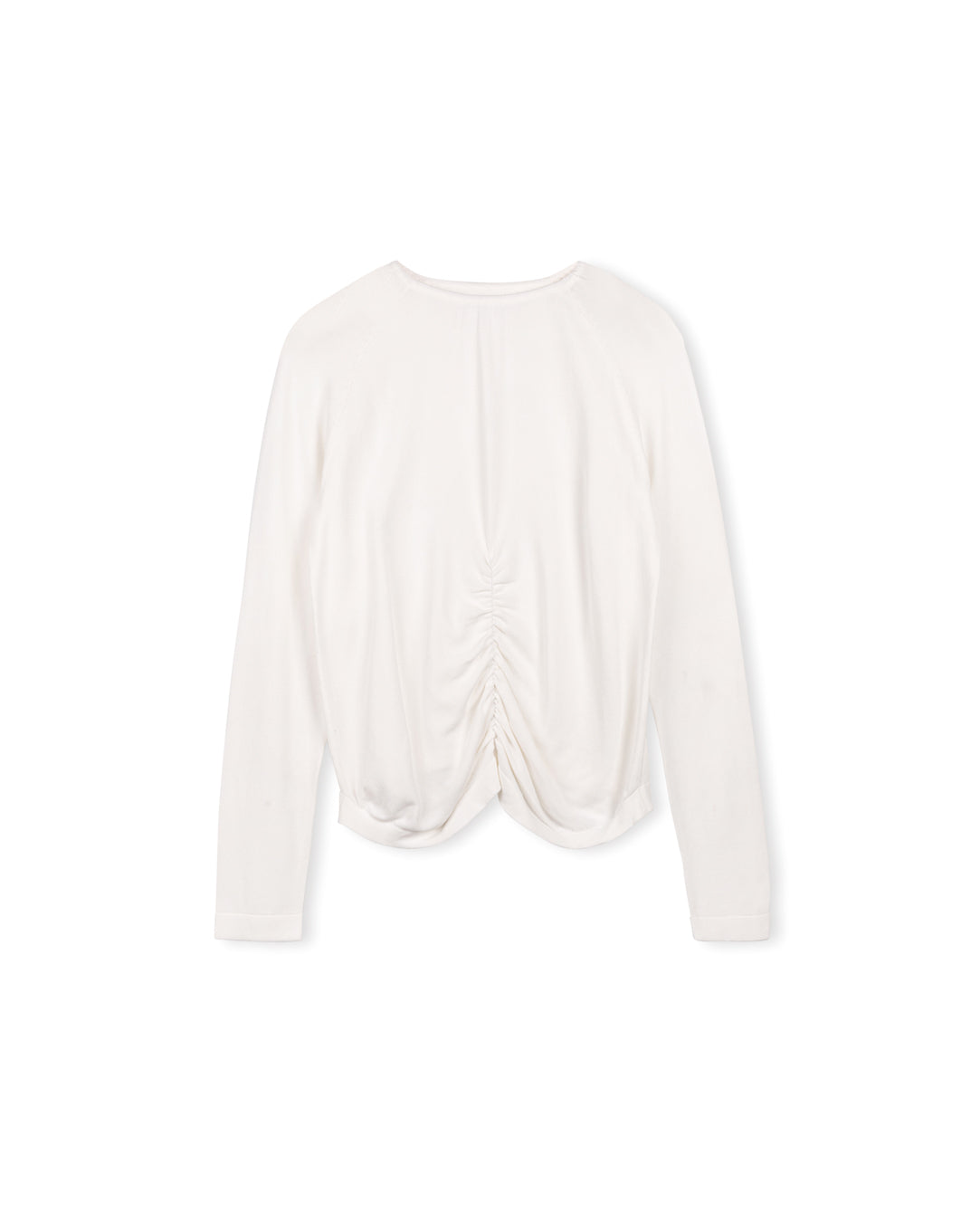 Gathered Neck Knit Sweater W-18451