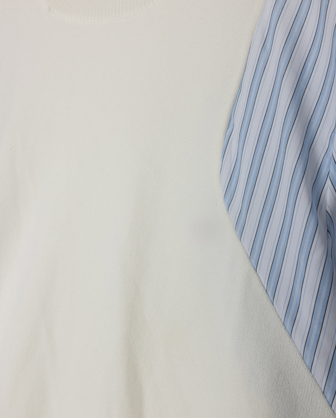 Knit And Stripe Poplin Top