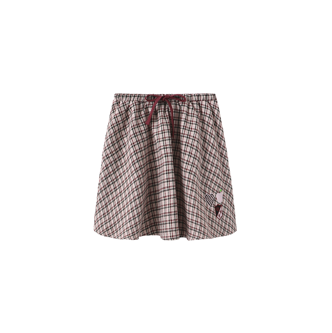 Slaw Gingham Print Patch Detail Skirt