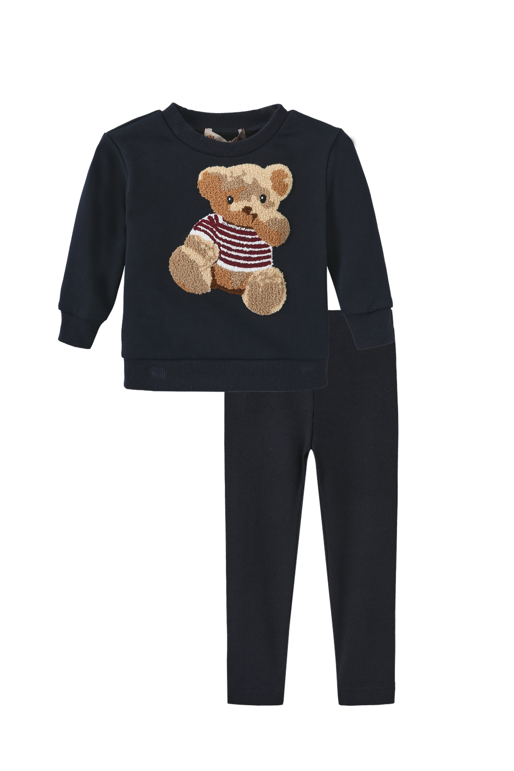 Sherpa Bear Patch Sweatshirt Set